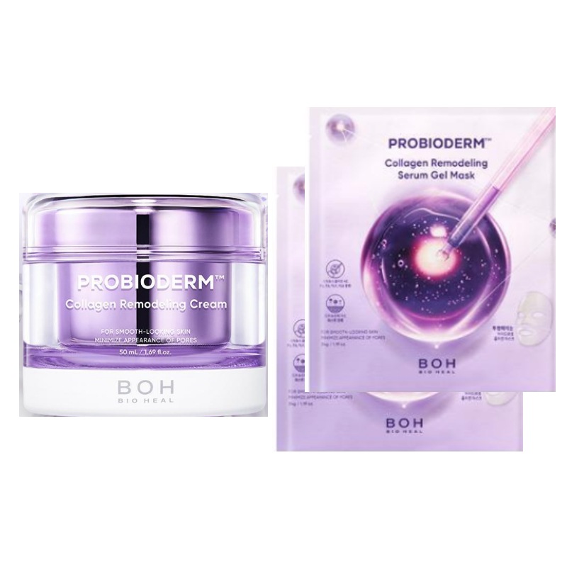 プロバイオダームコラーゲンリモデリングクリーム, 50ml+プロバイオダームコラーゲンリモデリングセラムゲルマスクパック, 2枚