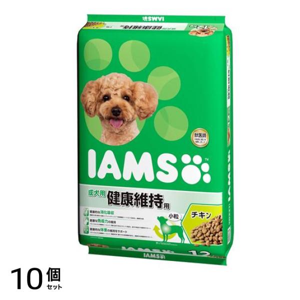 (IAMS) ドッグフード 成犬用 健康維持用 チキン 小粒 12kg 10個セット