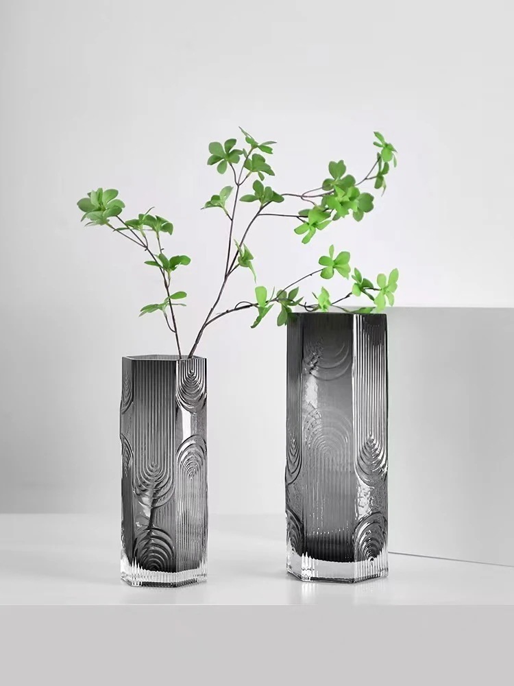 【20点セット】【送料無料】原色輪ガラス花瓶ソフトセットホームアクセサリー茶数高級置物花瓶高級感