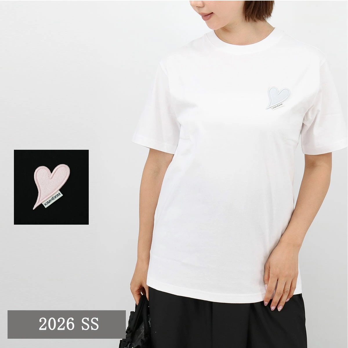 Tシャツ ZF5JS05 半袖 コットン HEART PATCH T-SHIRT ハートロゴパッチ クルーネック SS TEE レディース ブランド