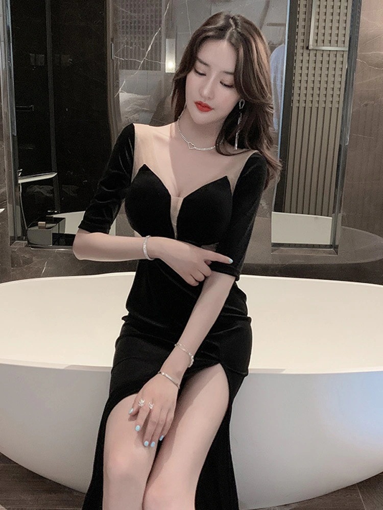 セクシーなドレス気質作業服サウナ技術者の作業服イブニングドレススカート安い