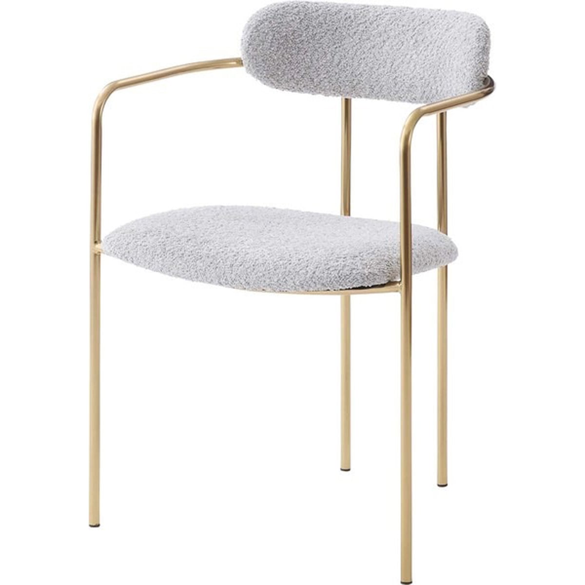 アームチェア スチール メッキ加工 アンティークゴールド色 ポリエステル PC-623