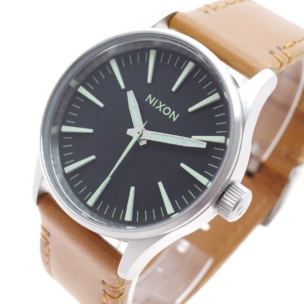 最安値級価格 ニクソン NIXON 腕時計 メンズ A3771037 クォーツ ブラック ライトブラウン メンズ腕時計