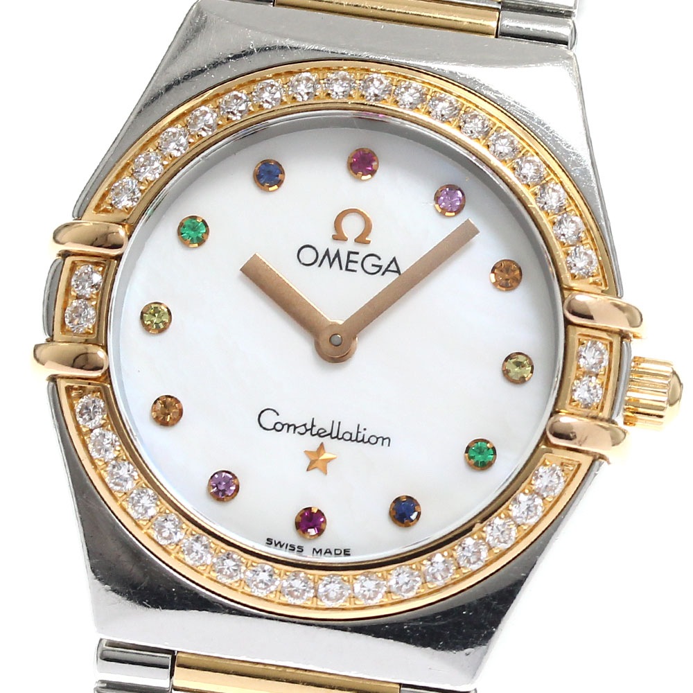 オメガ OMEGA 1373.79 コンステレーション 12Pダイヤ ダイヤベゼル クォーツ レディース 保証書付き_898012【中古】
