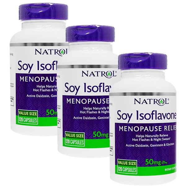ソイイソフラボン50mg120錠　3本　Natrol　ナトロール　Soy Isoflavones 海外発送　日時指定不可　国際郵便発送