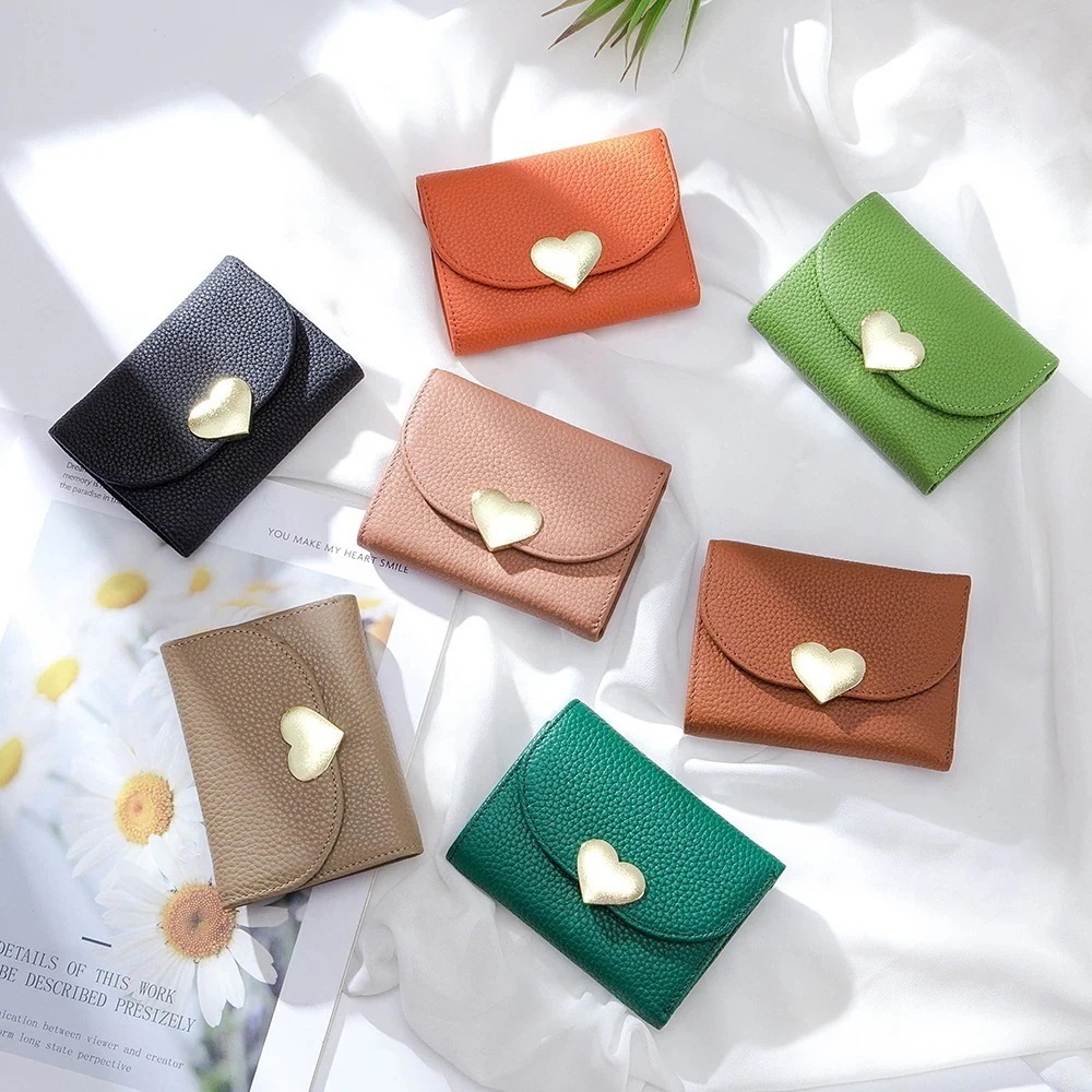 】ニュースタイル 小銭入れ 流行りコンパクトミニ財布 ハート型 本革 韓国ファッション 新調したい財布 【メガ割 財布 カードケース 感