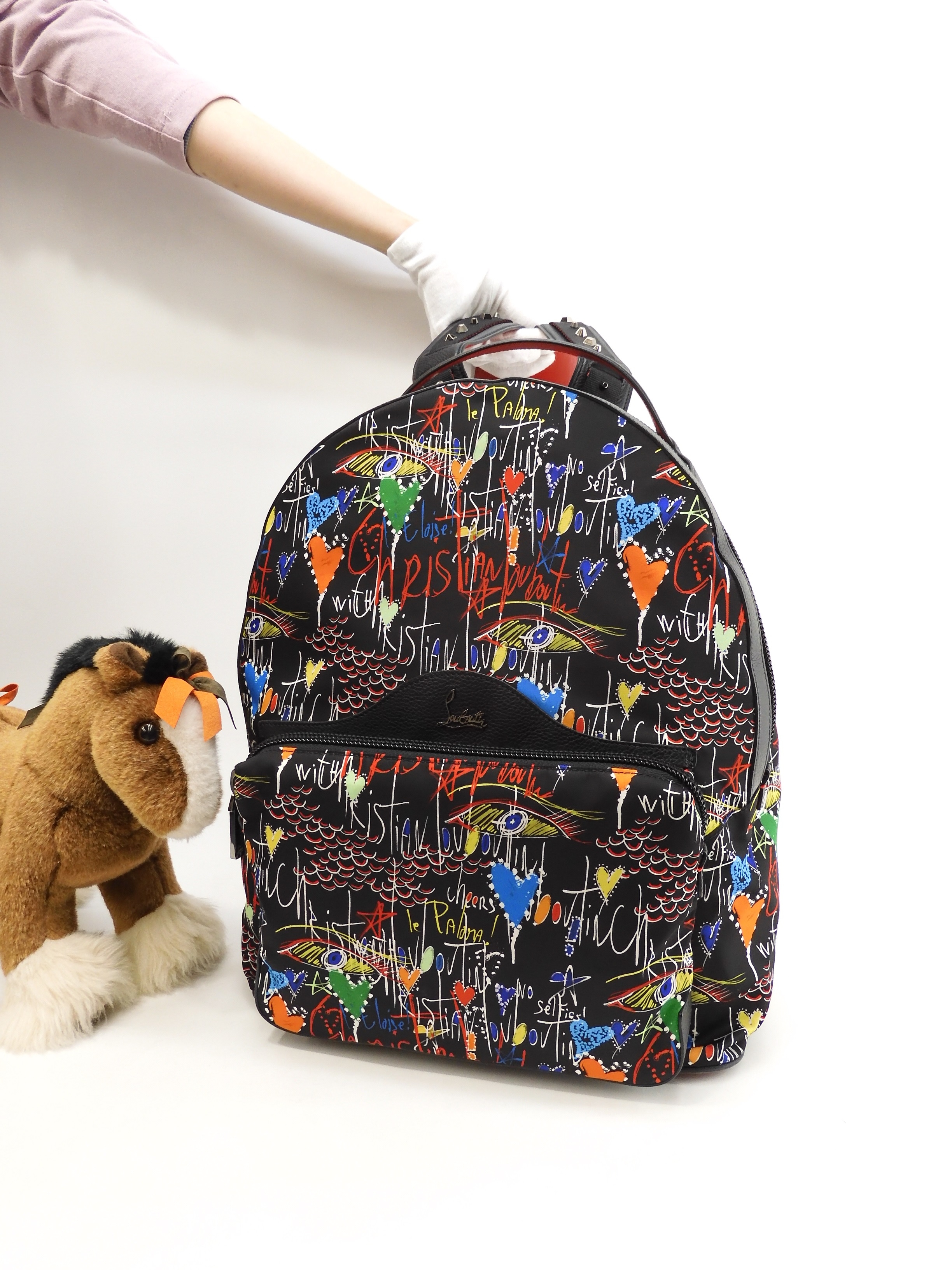 バックパック 限定バックルビ ナイロン/レザー黒 リュック@ 1