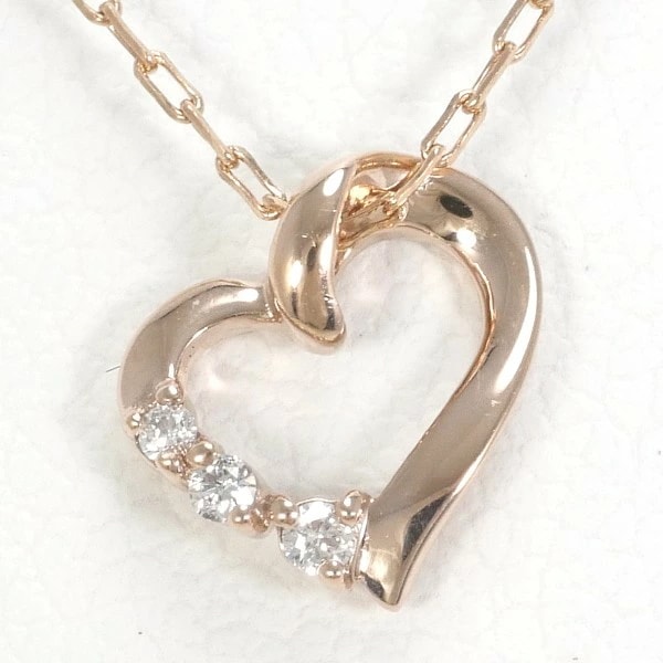 4℃ K10PG ネックレス ダイヤ 総重量約0.8g 約39cm ジュエリー 中古 9,344円