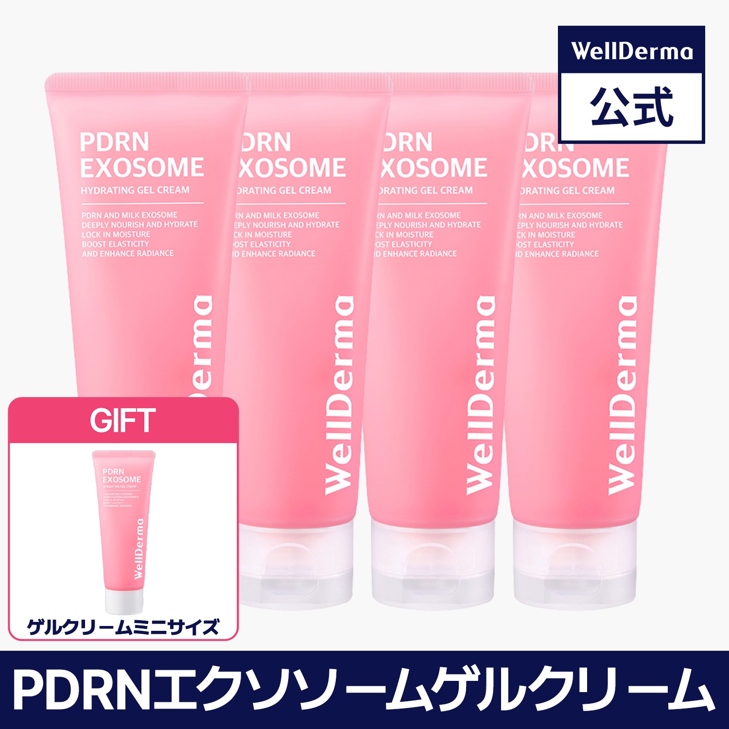【4個セット】PDRN エクソソーム ハイドロ ゲルクリーム 100ml【鎮静 ナイアシンアミド マデカソサイド ヒアルロン酸 保湿 潤い 韓国コスメ】