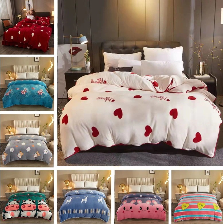 韓国ファッション 布団カバー シンプルデザイン 寝具冬のベッド用品サンゴの絨毯 掛布団カバー