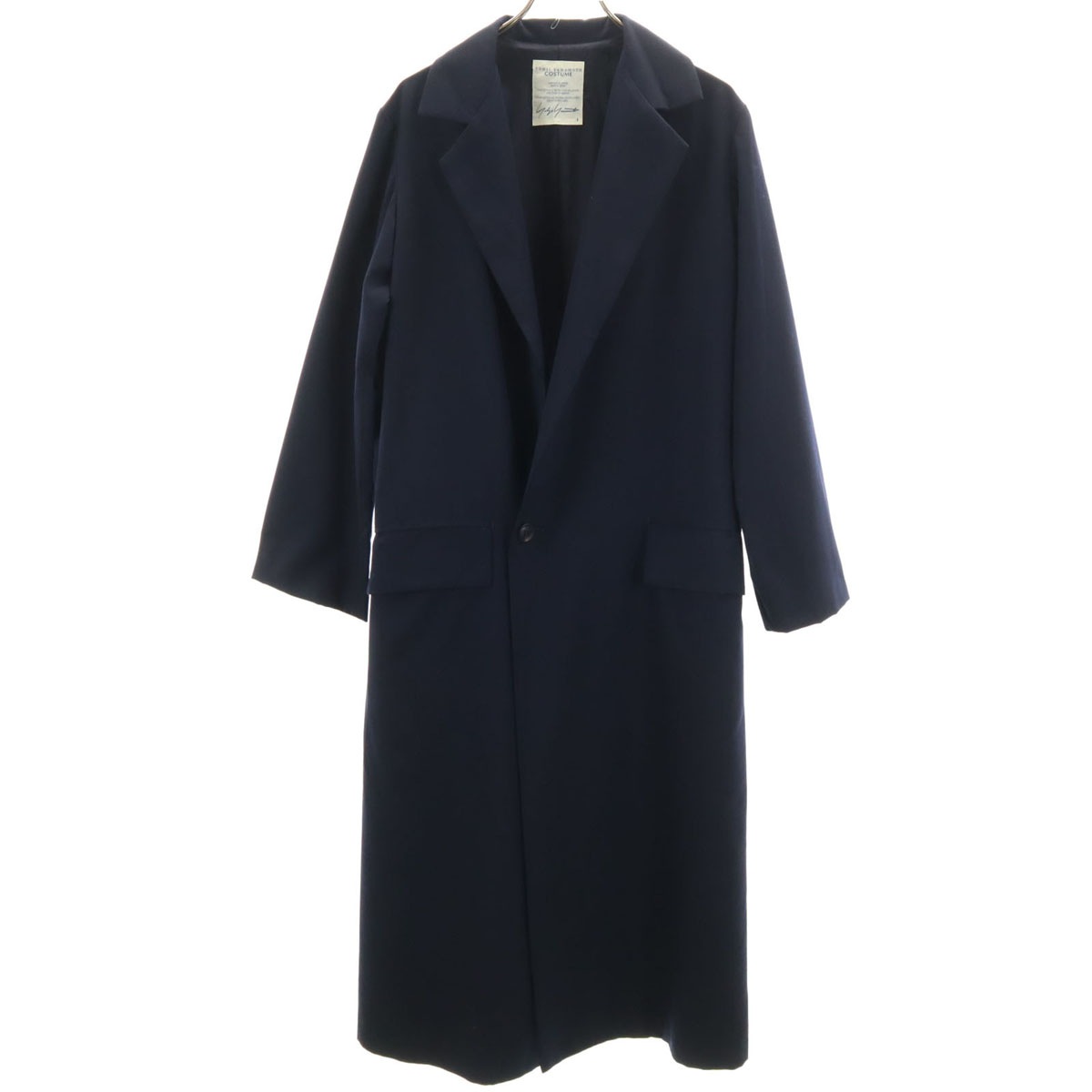 Yohji Yamamoto COSTUME ヨウジヤマモト コスチューム 日本製 チェスターコート 1 ネイビー スプリング メンズ 古着