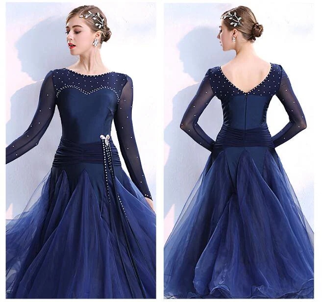 「大人気 新作 社交ダンス専用」ダンス ドレス 優雅 演出服競技用 ワルツドレス 高級感 エレガント