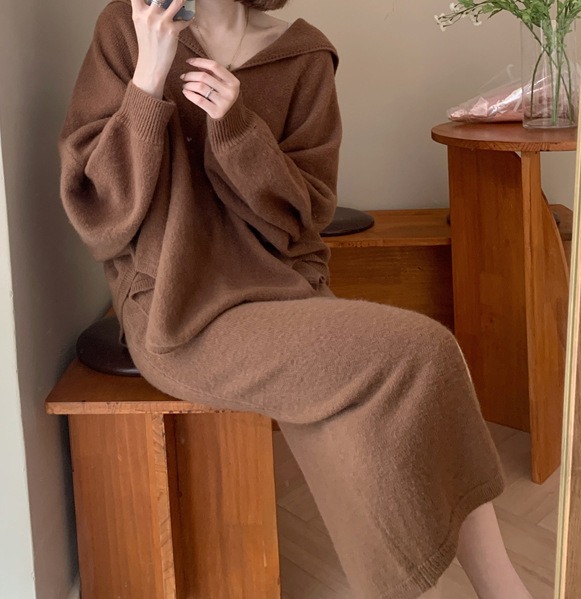 フード付きニット 大人カジュアル ドルマンスリーブ オーバーサイズ オルチャン レディース 韓国 ドルマンニット ブラウン 茶色 黄色 グレー ブラック 黒 ニットソー 袖リブ スマート