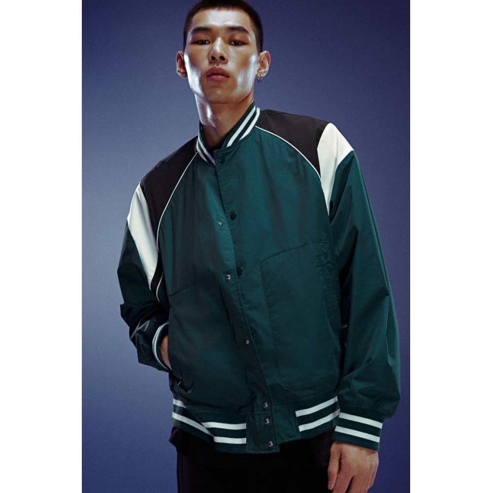 H&M ルーズフィットボンバージャケットダークターコイズ 10,716円