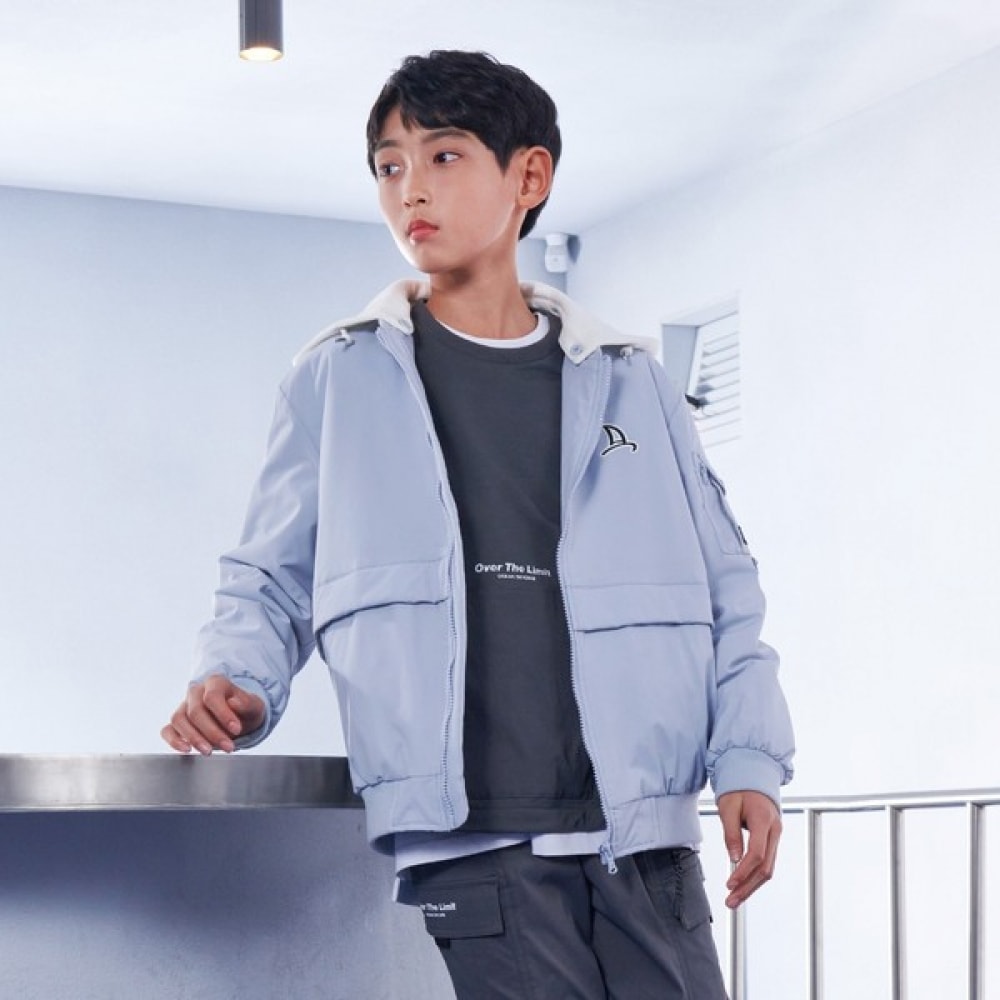 Oceanskye 男の子フード脱着ロゴポイント航空ジャンパー