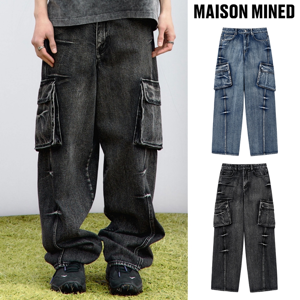 【MAISON MINED】 PINCH WIND CARGO DENIM PANTS