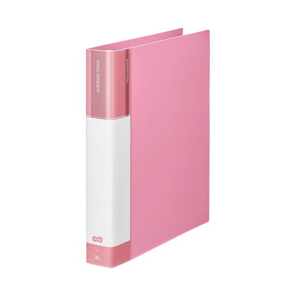 （まとめ）TANOSEE 30穴バインダー（PP表紙） A4タテ 120枚収容 背幅48mm ピンク 1冊 5セット