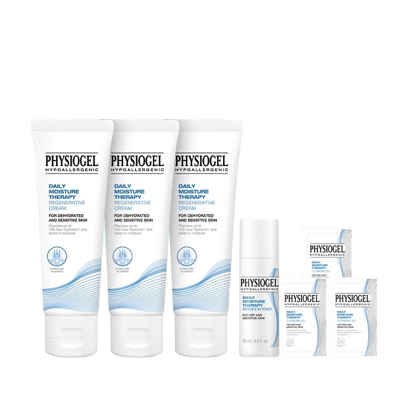【水分クリーム新賞】フィジオゲルDMTリジェネラティブクリーム50ml 3個＋サシェ3個＋エッセンスイントナー15ml贈呈