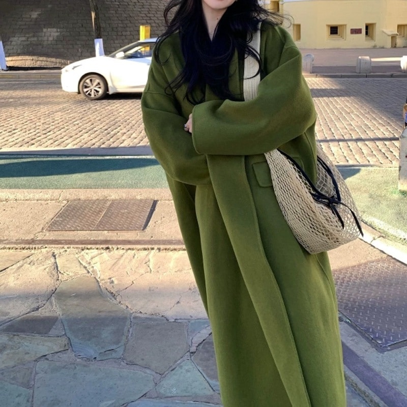 レトロウールのラシャコートを隠すリバーシブルコートラッシュ