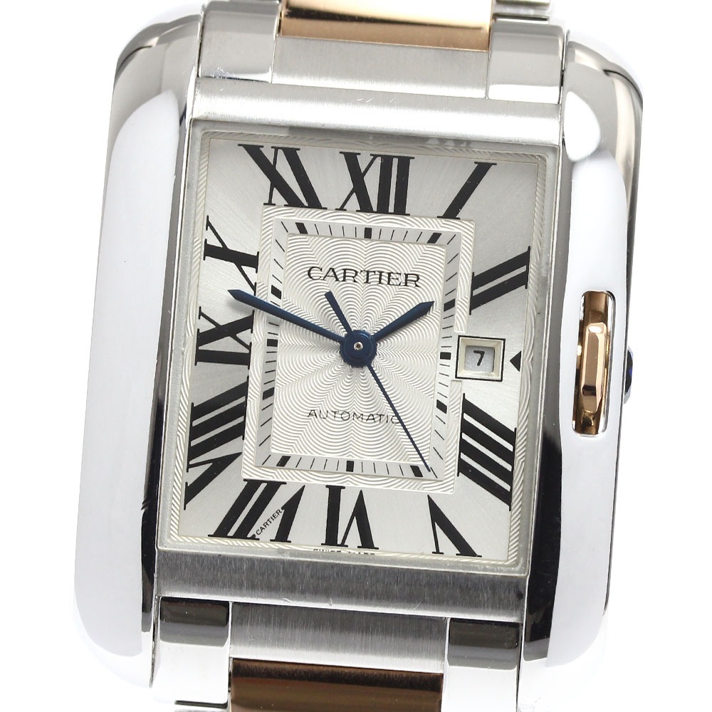 カルティエ CARTIER W5310007 タンクアングレーズMM PGコンビ デイト 自動巻き ボーイズ _849548【中古】