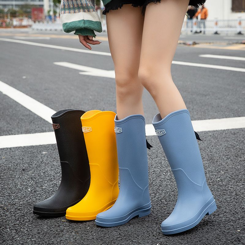 【10点セット】準備したいレイングッズ 韓国ファッション雨靴長靴女性成人長筒雨靴滑り止めおしゃれゴム靴洋気新モデル 人気商品