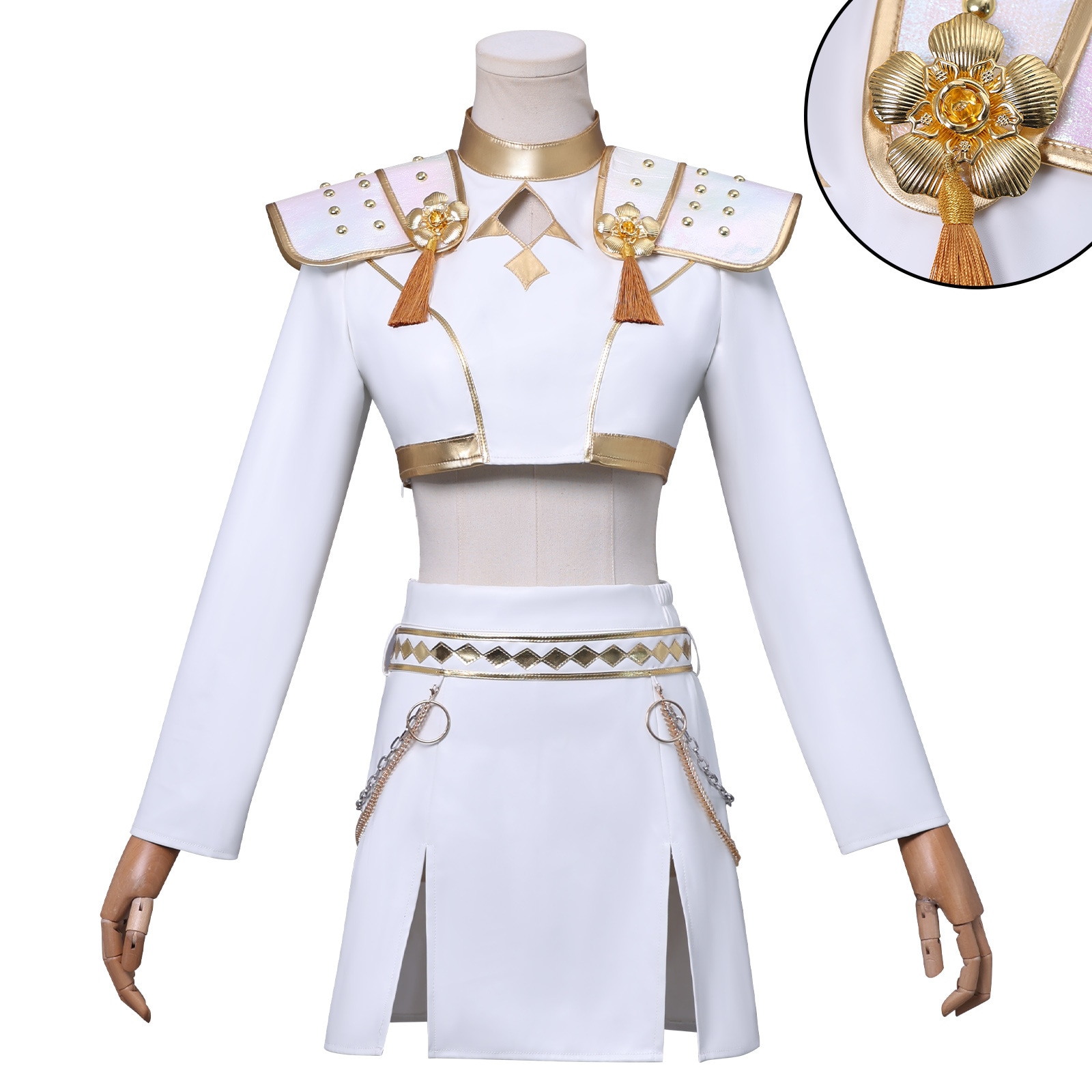 ハロウィン魔女狩り団コスプレ魔女狩り団ゾーイの白い皮タイツコスプレハロウィン衣装