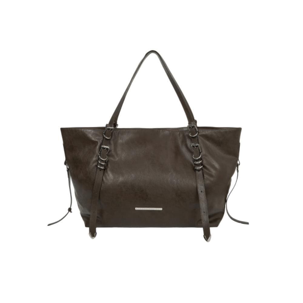 TREEMINGBIRD Multi Belted Strap Shopper Bag Brown TM25