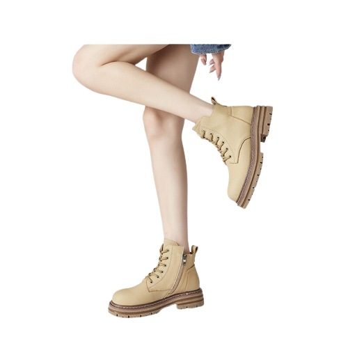 厚底本革マーチンブーツ女性ブーツクラシックなトップブーツ大黄ブーツ百合英倫内増長短靴女性