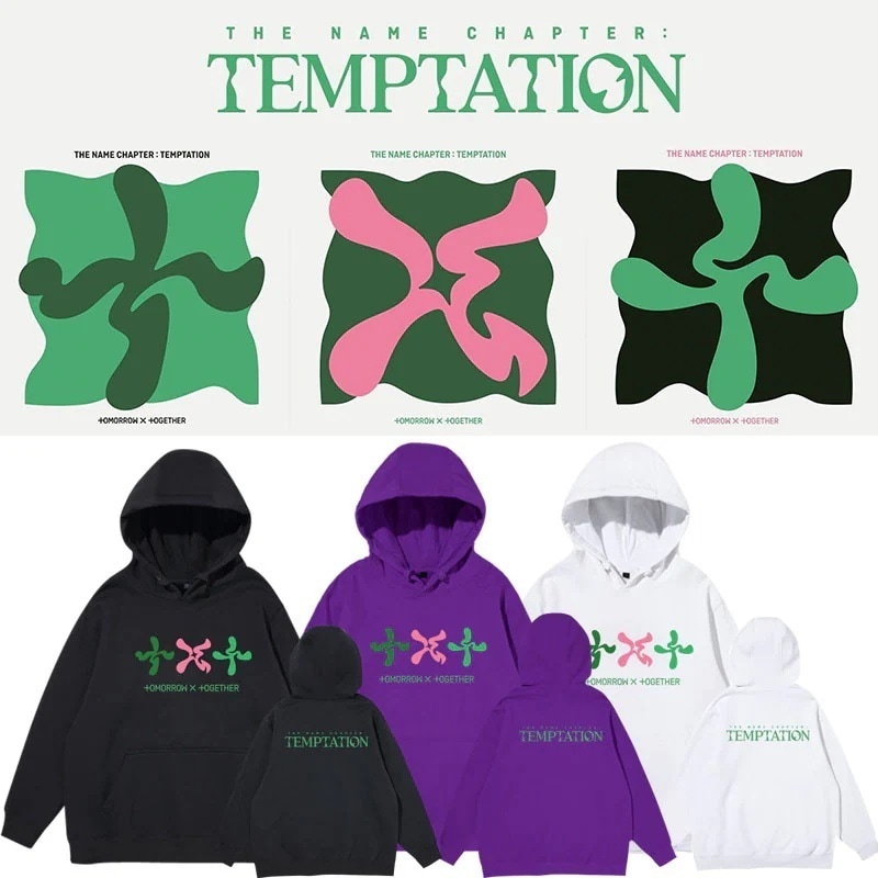 Txtアルバムtemptation春秋冬のベルベットパーカールーズプルオーバー服