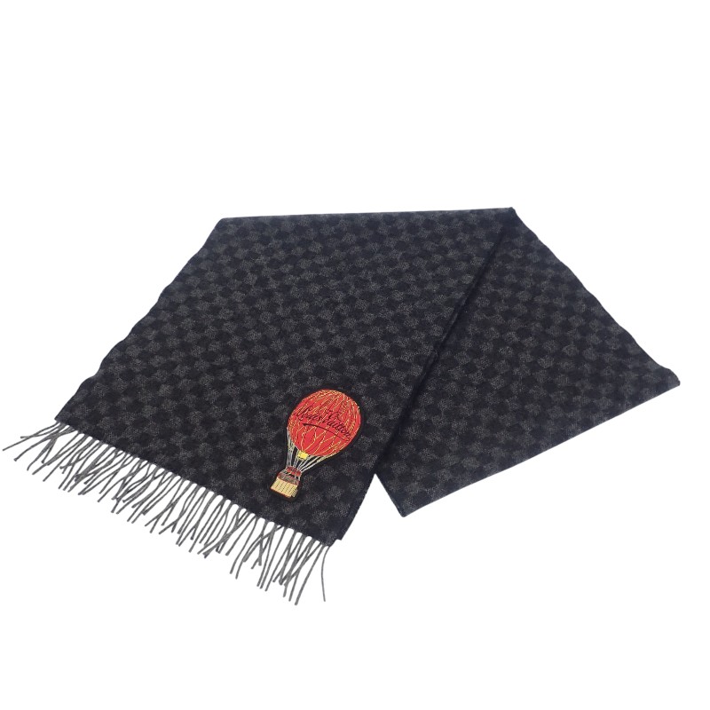 エシャルプ ダミエグラフィット マップ M75901 マフラー ウール ブラック メンズ【ABランク】