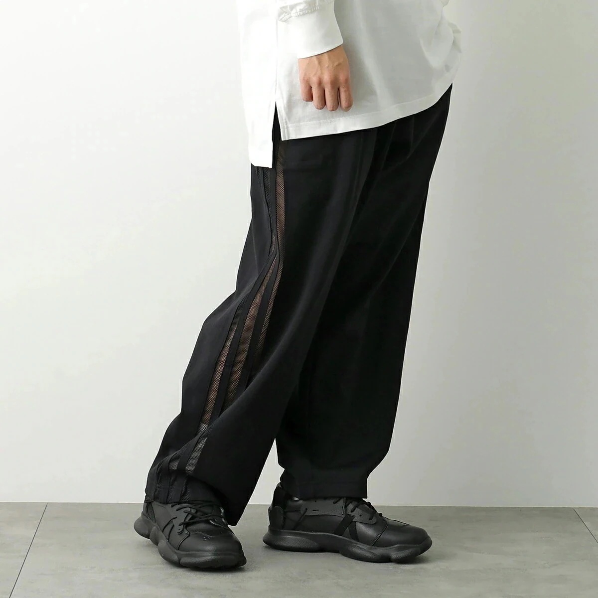 Y-3 ワイスリー トラックパンツ M MESH TP JL8311 メンズ ナイロン イージーパンツ メッシュ 3ストライプス ロゴ BLACK
