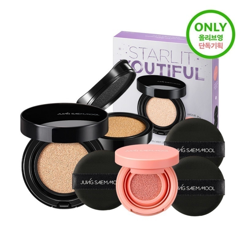 [ブラシミニパフ2pプレゼント/ロングラスティングクッション]チョンサンムエッセンシャルスキンヌーダーロングウェアクッション（企画/本品詰め替え）