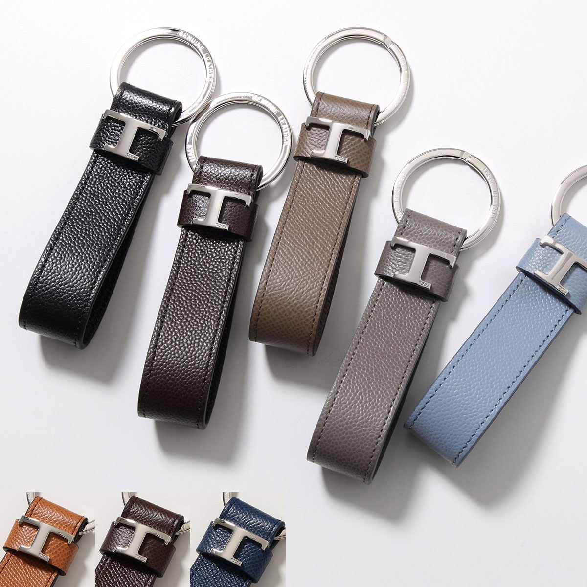 TODS トッズ キーリング XAMTSIGA200 レディース キーホルダー T TIMELESS Tタイムレス レザー メタルロゴ バックチャーム カラー9色 XAMTSIGA200RLOB999