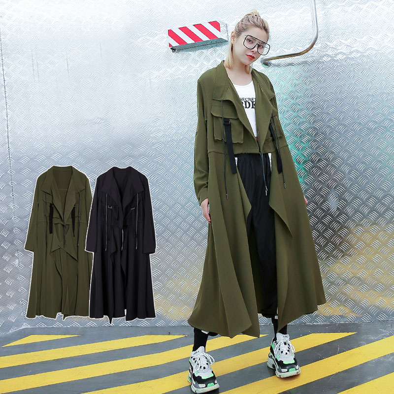 欧米風！前開けタイプアウターカーディガン コート ジャケットロング丈 ジャケット ゆったり90061