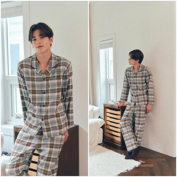 プラスカシミア混紡男性パジャマセットVPA4563MSSG