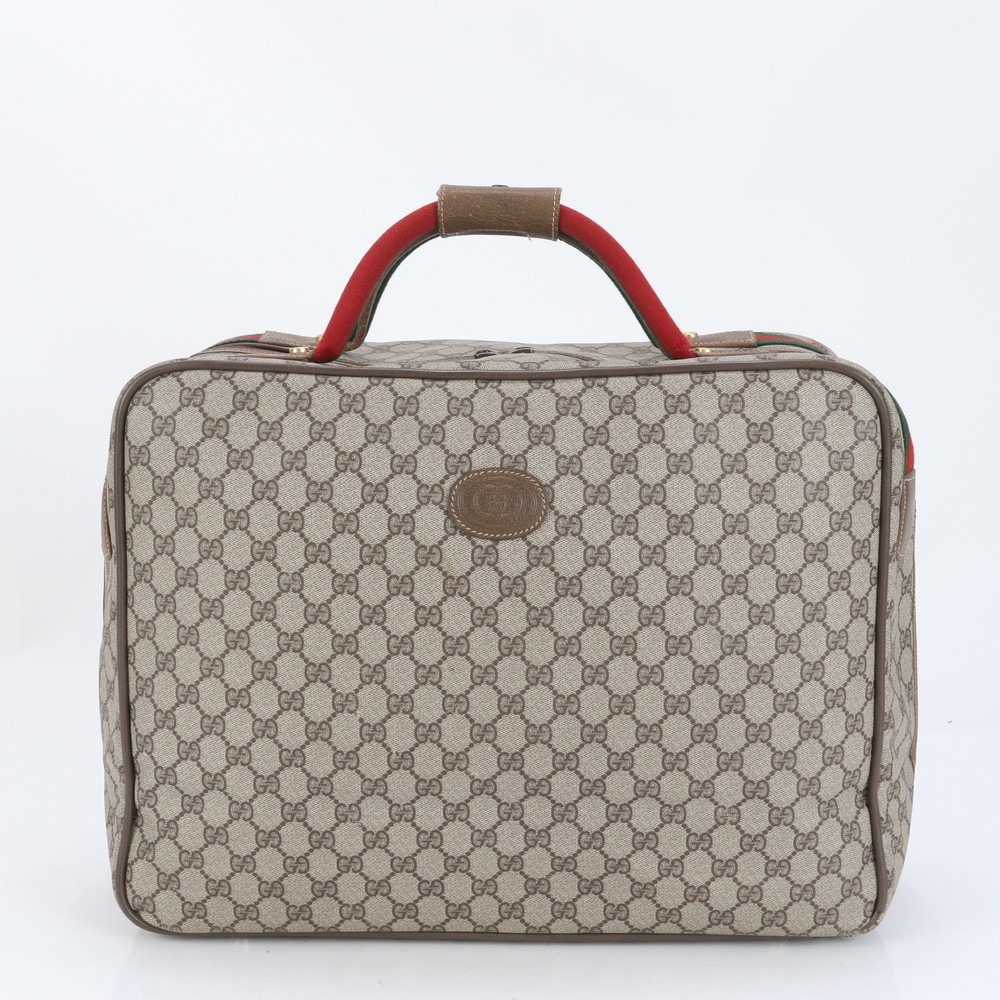 ヴィンテージ GGスプリーム 012 39 レザー×コーティングキャンバス ボストン バッグ 出張 旅行 トート キャリー A4 メンズ ECE CP45-8 中古