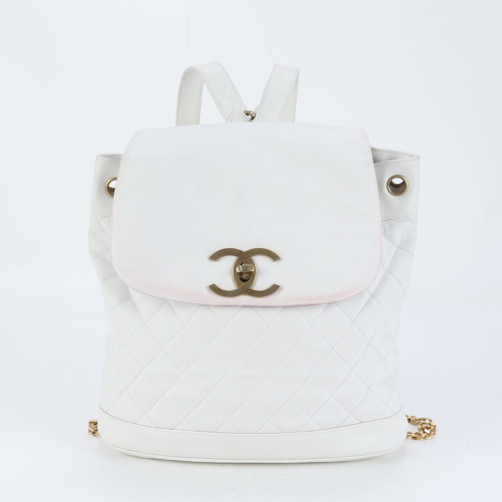 マトラッセ キャビア スキン レザー リュックサック リュック バックパック ショルダー バッグ レディース ECE CP45-7 中古