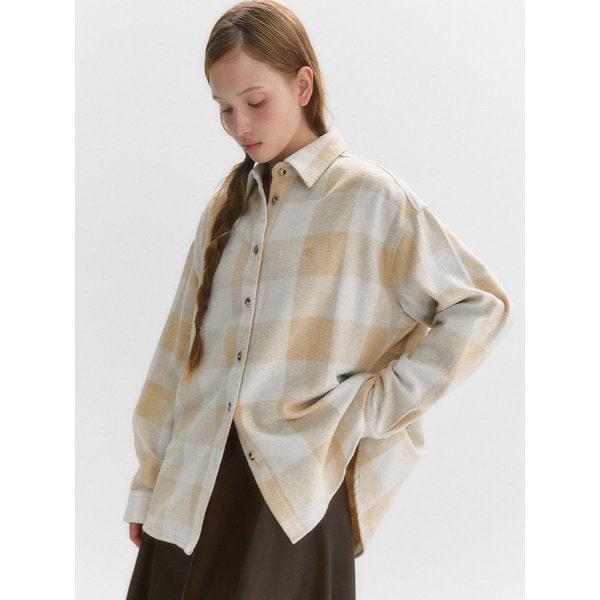 裏起毛オーバーフィットチェックシャツ(MAFDSH03NBE)