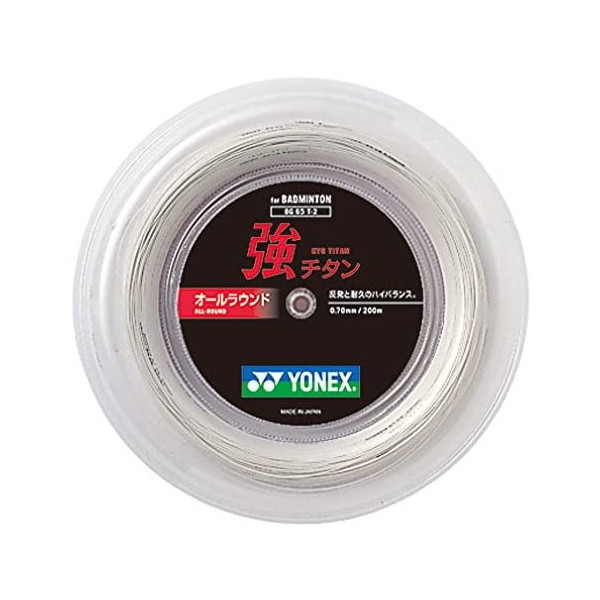YONEX バドミントン用 ガット 強チタン 200mロール ホワイト BG65T-2 011