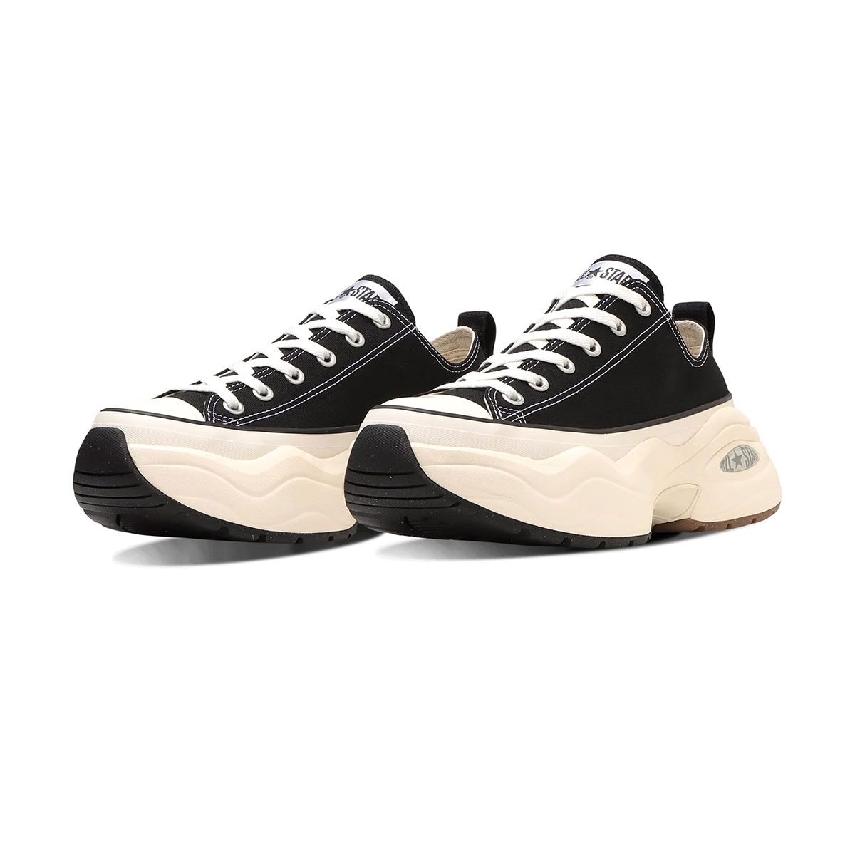 オールスター R 厚底 サージトレーナー ローカット スニーカー キャンバス リサイクル プラットフォーム 黒 ブラック 白 ホワイト