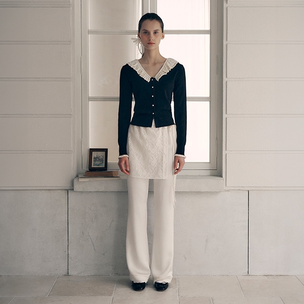 LACE LAYERED PANTS IVORY