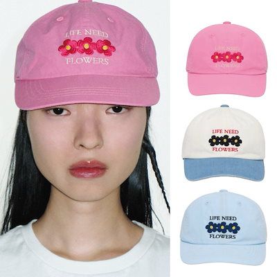 Qoo10] SIENNE Flower Ball Cap (3 C : バッグ・雑貨