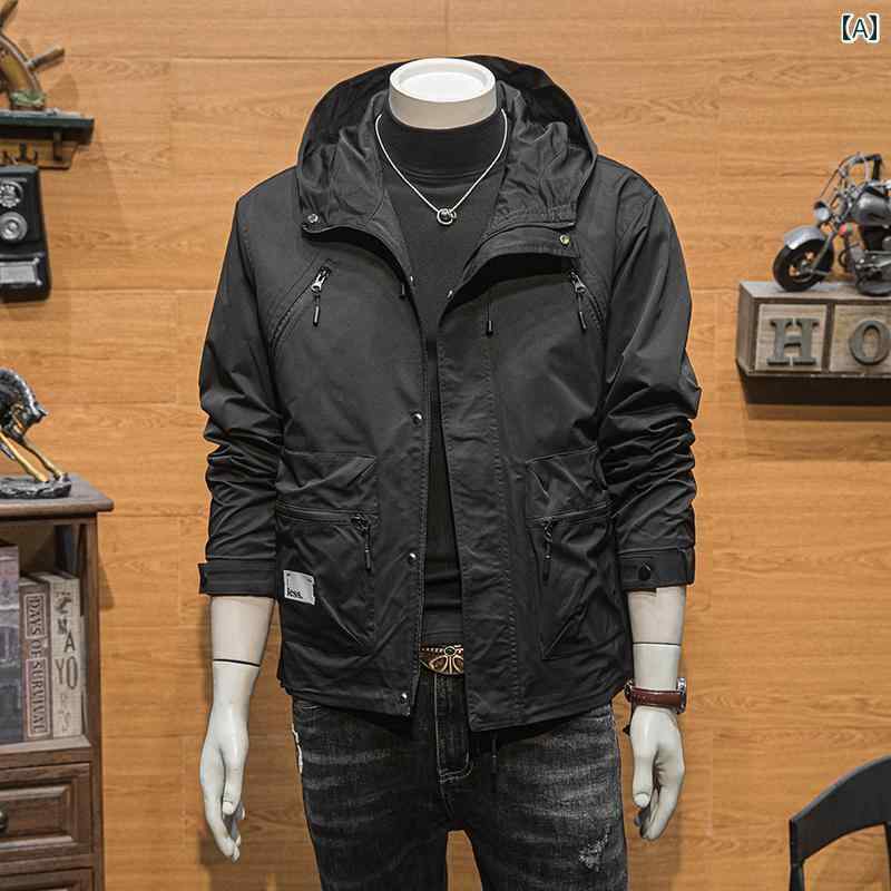 メンズ ファッション ワークジャケット 春秋 防風 ジャケット カジュアル フード ジャケット