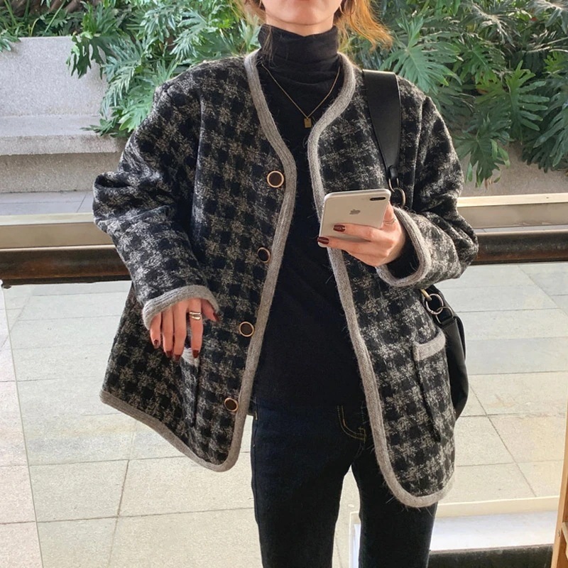 アウター カーディガン コート ジャケット シャンパー 上着 ショート ショート丈 袖あり 長袖 襟なし ワイド 前開き ツイード かわいい 大人可愛い きれいめ シンプル カジュアル 大人 上品 5,365円