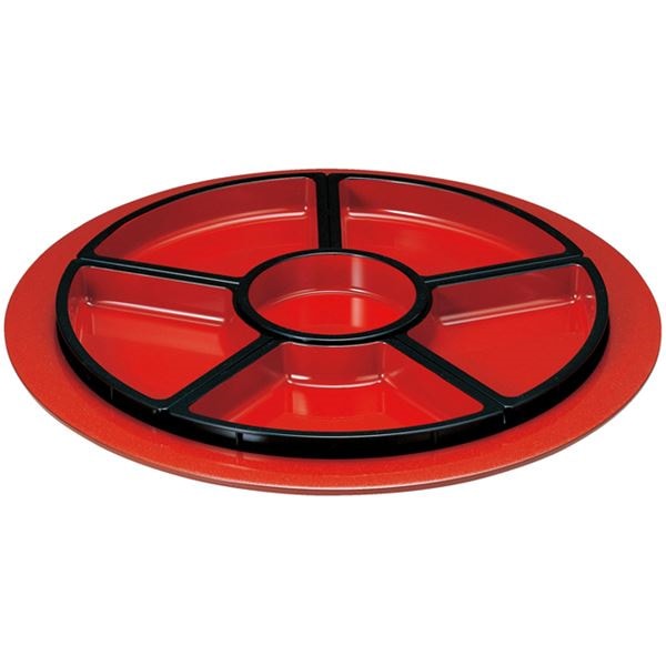 尺7回転盛皿 朱天黒仕切付 A M 8,660円