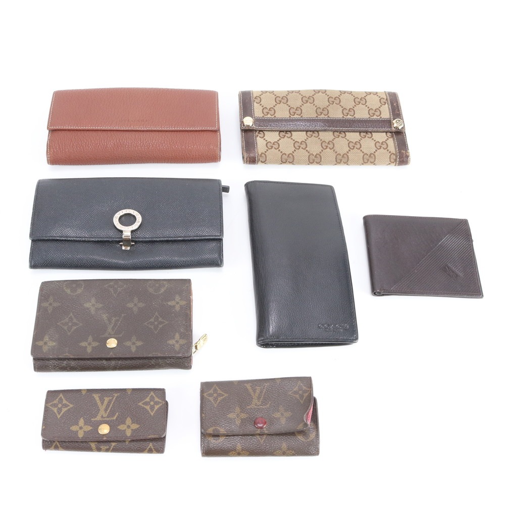 モノグラム まとめ 8点 セット グッチ YSL など キーケース レザー×コーティングキャンバス 長財布 長財布 二つ折り ウォレット ラウンドファスナー メンズ レディース EEM DZ11-7