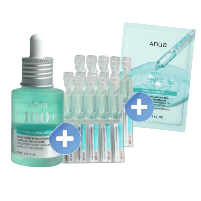 【セラムセット】PDRNヒアルロン酸カプセル100 セラム, 30ml+涙セラム 1ml*10ea+パック1枚