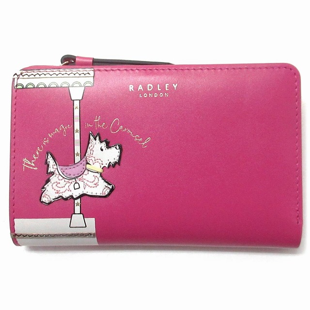 RADLEY LONDON ラドリーロンドン サイフ スコティッシュテリア マジックカルーセル ミディアム 二つ折り財布 S1317673 BRIGHT PINK
