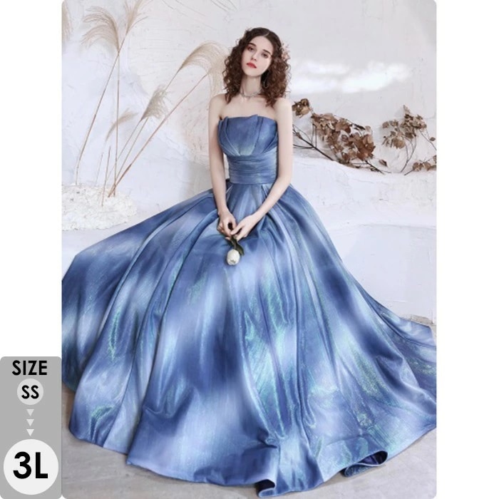 パーテイードレス ロング丈ドレス 肩出し セクシー レディース 着痩せ 発表会 演奏会 二次会 大きいサイズ エレガント 20代 30代 40代 大人 可愛い 結婚式 披露宴 フォーマルドレス ブルー