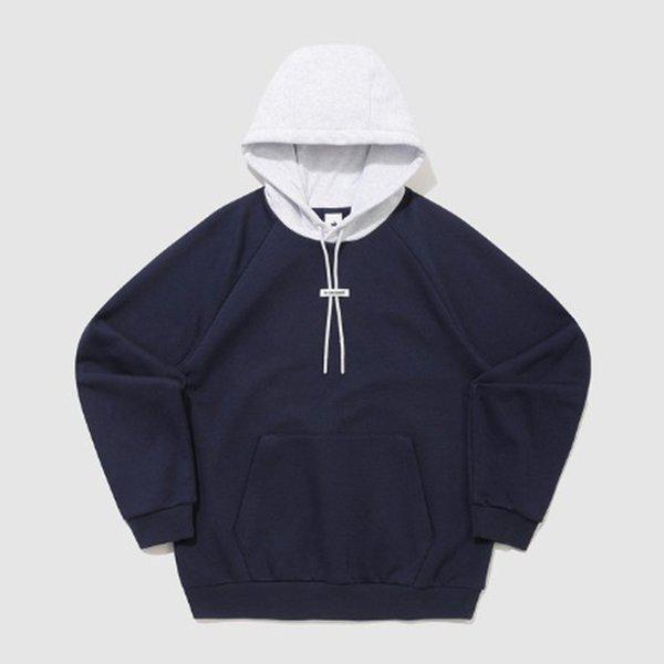 ユニ エッセンシャル ルーズ 裏起毛 フード付き Tシャツ ダークネイビー QQ423LHDO2-DNV